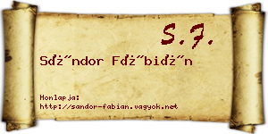 Sándor Fábián névjegykártya