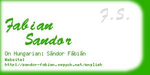 fabian sandor business card