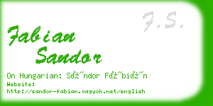 fabian sandor business card